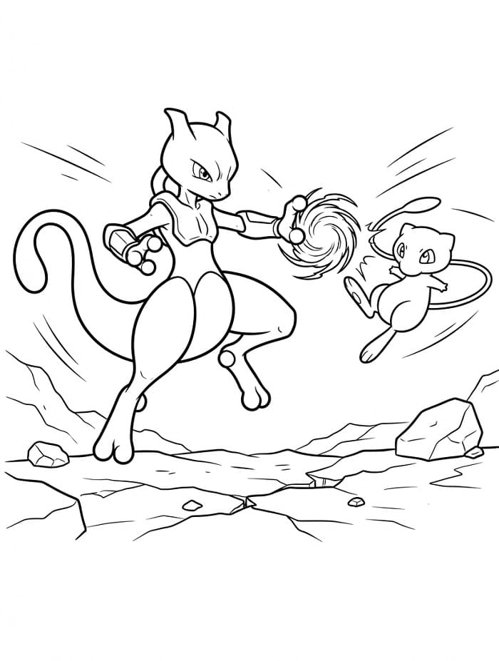 Şaşırtıcı Mewtwo Boyama Sayfası