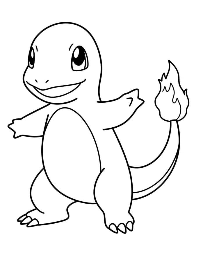 Sevimli Charmander Boyama Sayfası
