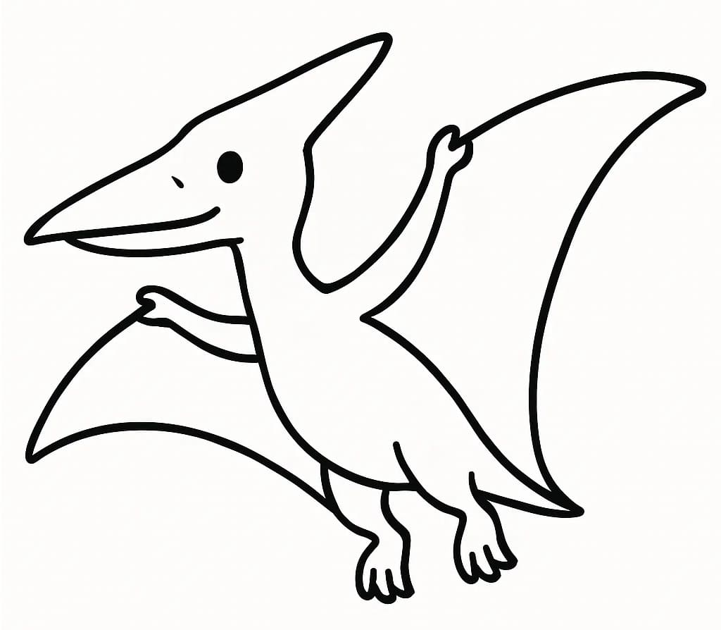 Sevimli Pterodaktil Boyama Sayfası