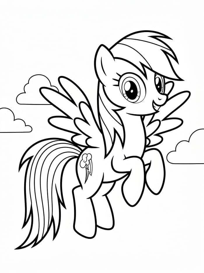 Sevimli Rainbow Dash Boyama Sayfası