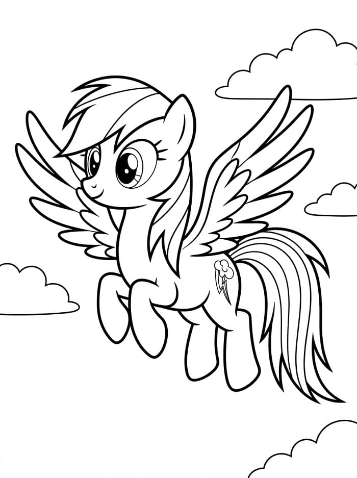 Şirin Rainbow Dash Boyama Sayfası