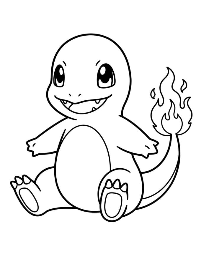 Tatlı Charmander Boyama Sayfası