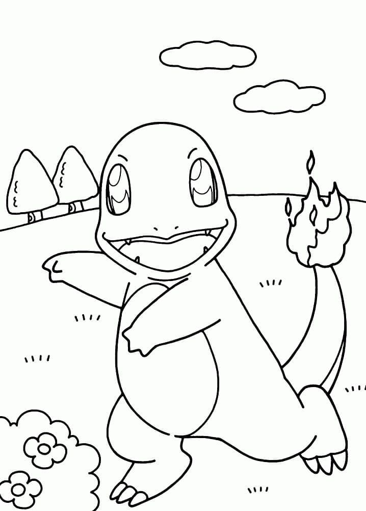 Ücretsiz Charmander Çocuklar İçin Boyama Sayfası