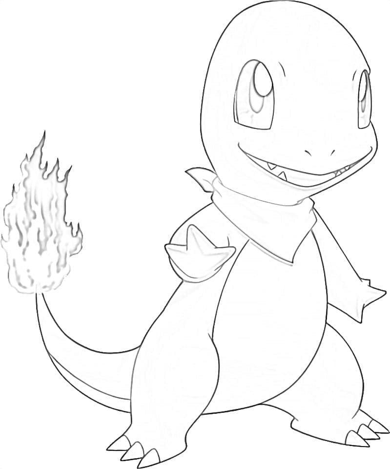 Ücretsiz Charmander Görsel Boyama Sayfası