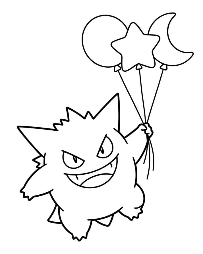 Ücretsiz Gengar Çocuklar İçin Boyama Sayfası