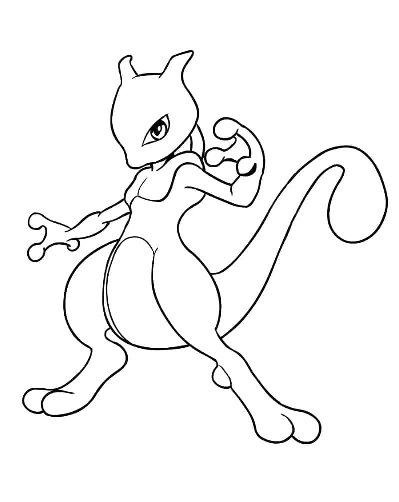 Ücretsiz Mewtwo Baskı Boyama Sayfası