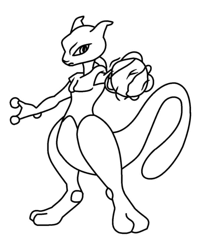 Ücretsiz Mewtwo Çocuklar İçin Boyama Sayfası