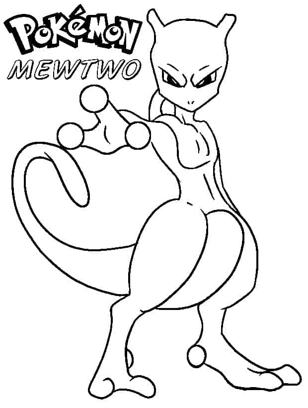 Ücretsiz Mewtwo Görsel Boyama Sayfası