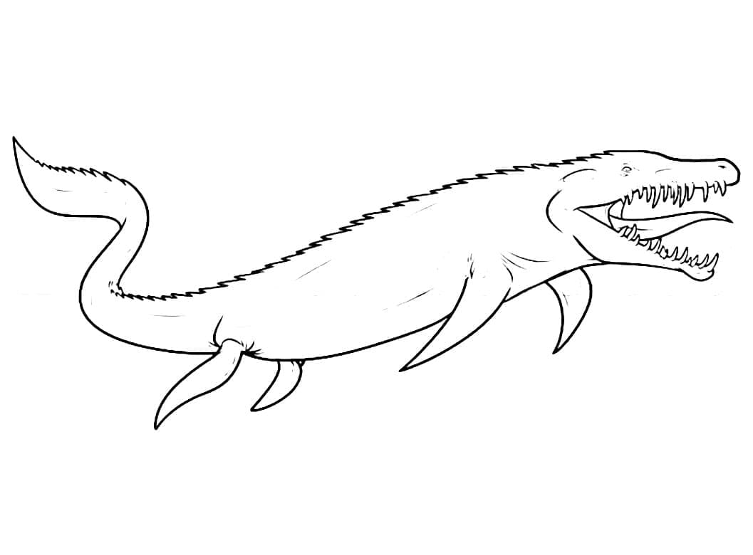Ücretsiz Mosasaurus Baskı Boyama Sayfası