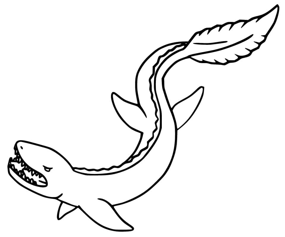 Ücretsiz Mosasaurus Çocuklar İçin Boyama Sayfası