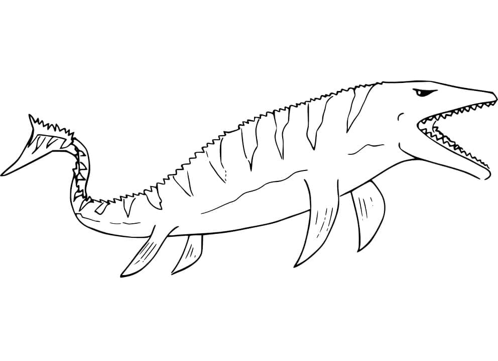 Ücretsiz Mosasaurus Görsel Boyama Sayfası