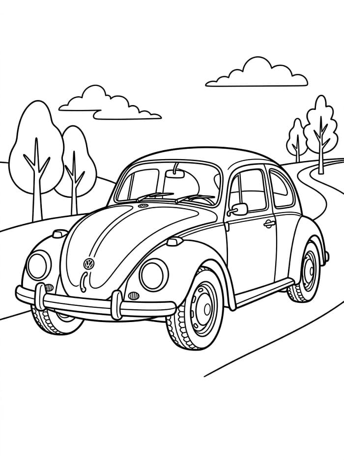 Ücretsiz Volkswagen Baskı Boyama Sayfası