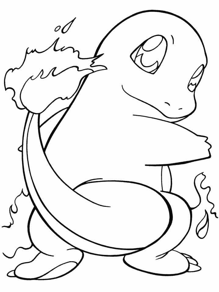 Ücretsiz Yazdırılabilir Charmander Boyama Sayfası