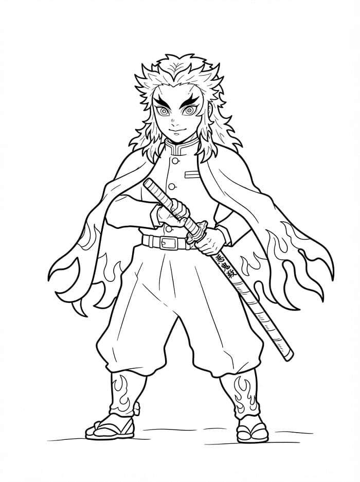Kyojuro Rengoku Boyama Sayfaları