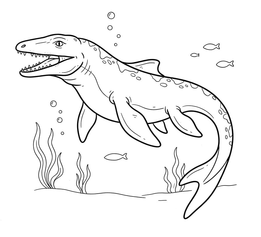 Ücretsiz Yazdırılabilir Mosasaurus Boyama Sayfası