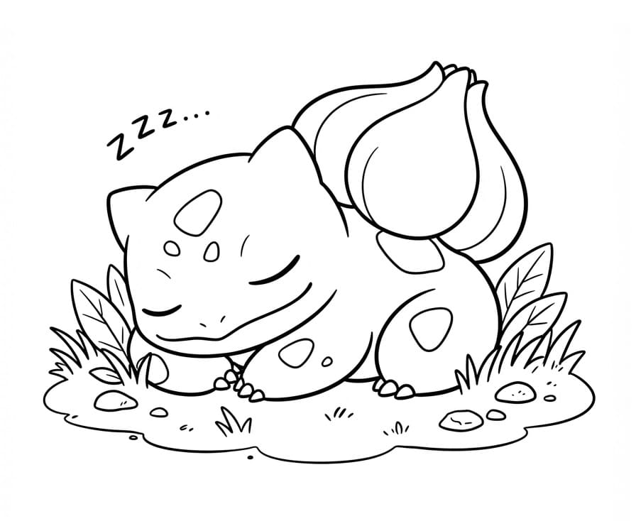 Uyuyan Bulbasaur Boyama Sayfası
