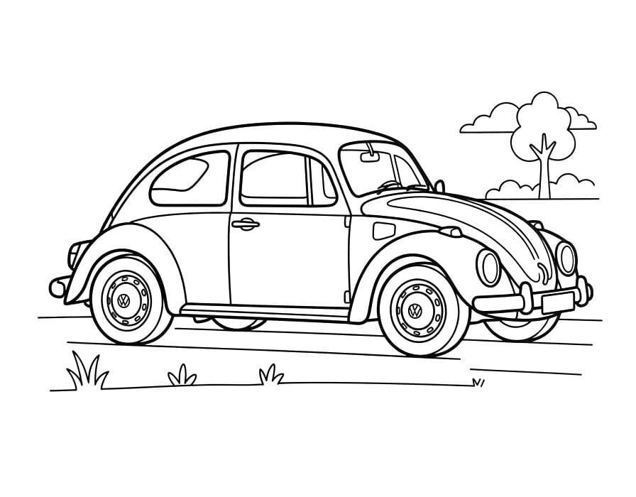 Volkswagen Görseli Boyama Sayfası