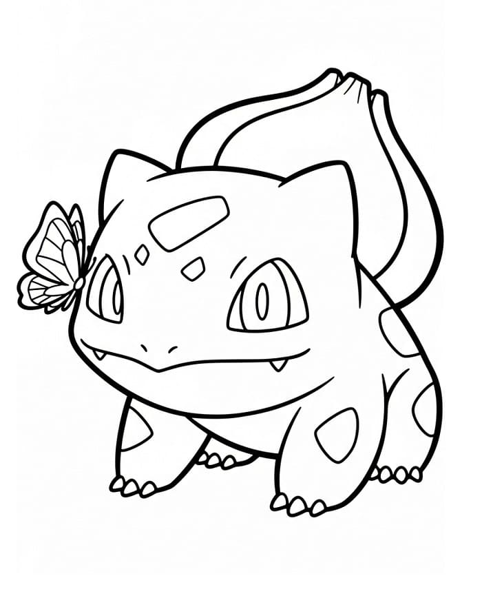 Yazdırılabilir Bulbasaur Görsel Boyama Sayfası