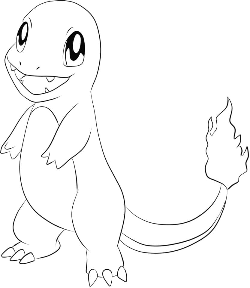 Yazdırılabilir Charmander Ücretsiz Boyama Sayfası