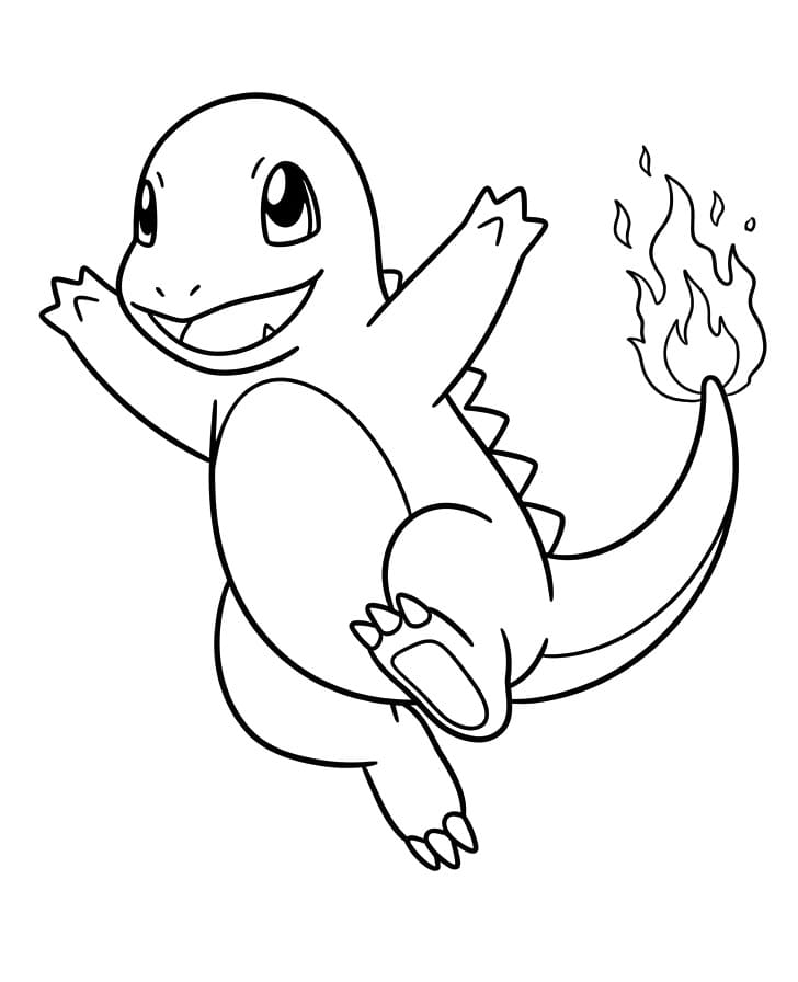 Yazdırılabilir Charmander Boyama Sayfası