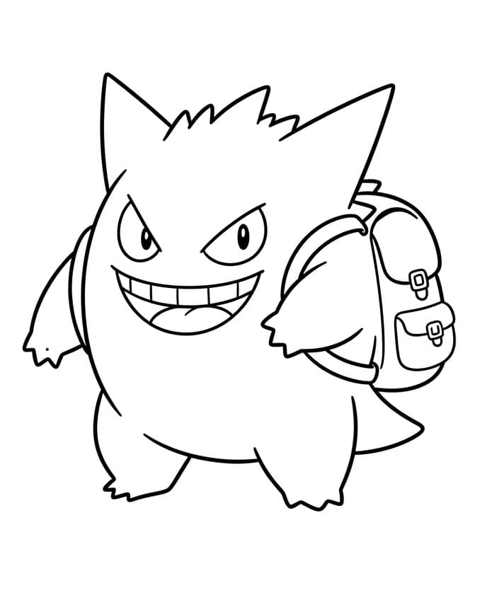 Yazdırılabilir Gengar Görsel Boyama Sayfası