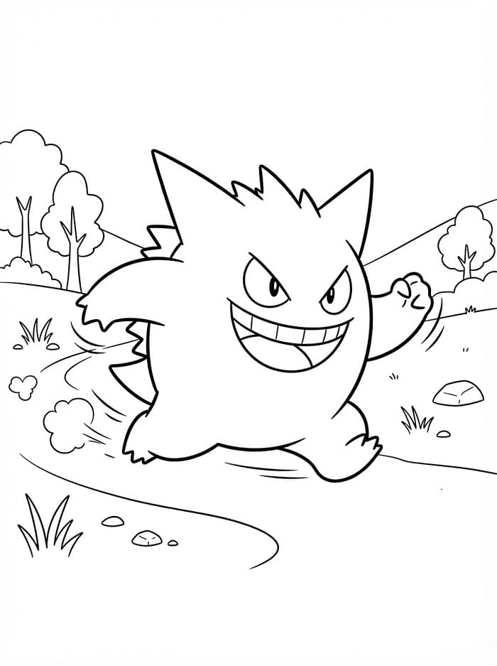 Yazdırılabilir Gengar Boyama Sayfası