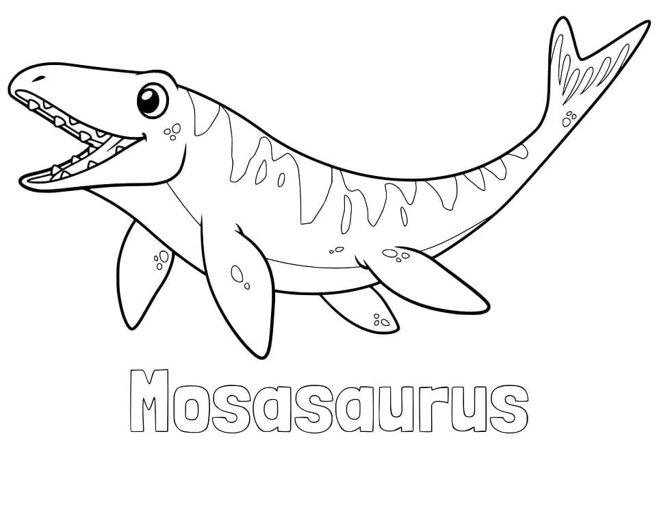 Yazdırılabilir Mosasaurus Görseli Boyama Sayfası