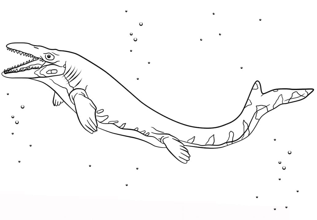Yazdırılabilir Mosasaurus Ücretsiz Boyama Sayfası