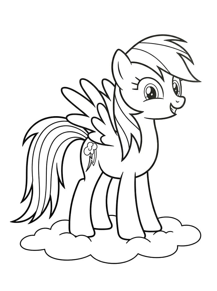 Yazdırılabilir Rainbow Dash Boyama Sayfası