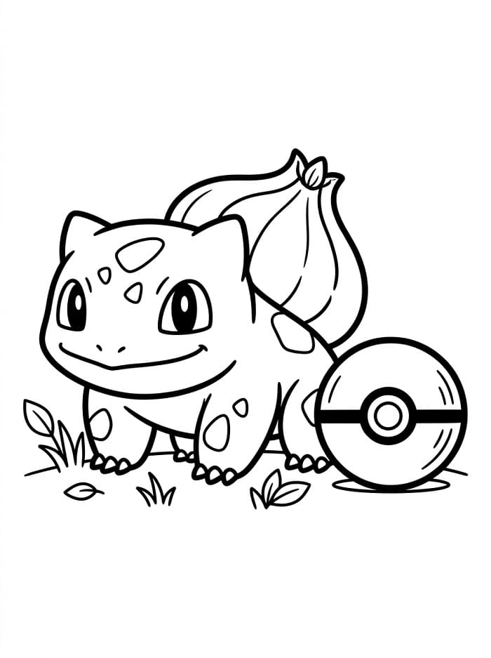 Yazdırılabilir Ücretsiz Bulbasaur Boyama Sayfası