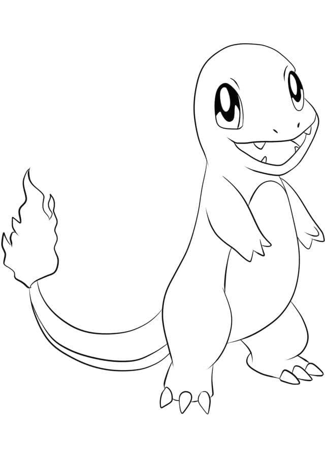 Yazdırılabilir Ücretsiz Charmander Boyama Sayfası