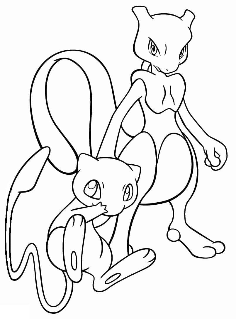 Yazdırılabilir Ücretsiz Mewtwo Boyama Sayfası