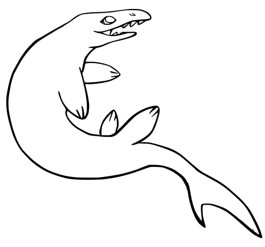 Yazdırılabilir Ücretsiz Mosasaurus Boyama Sayfası
