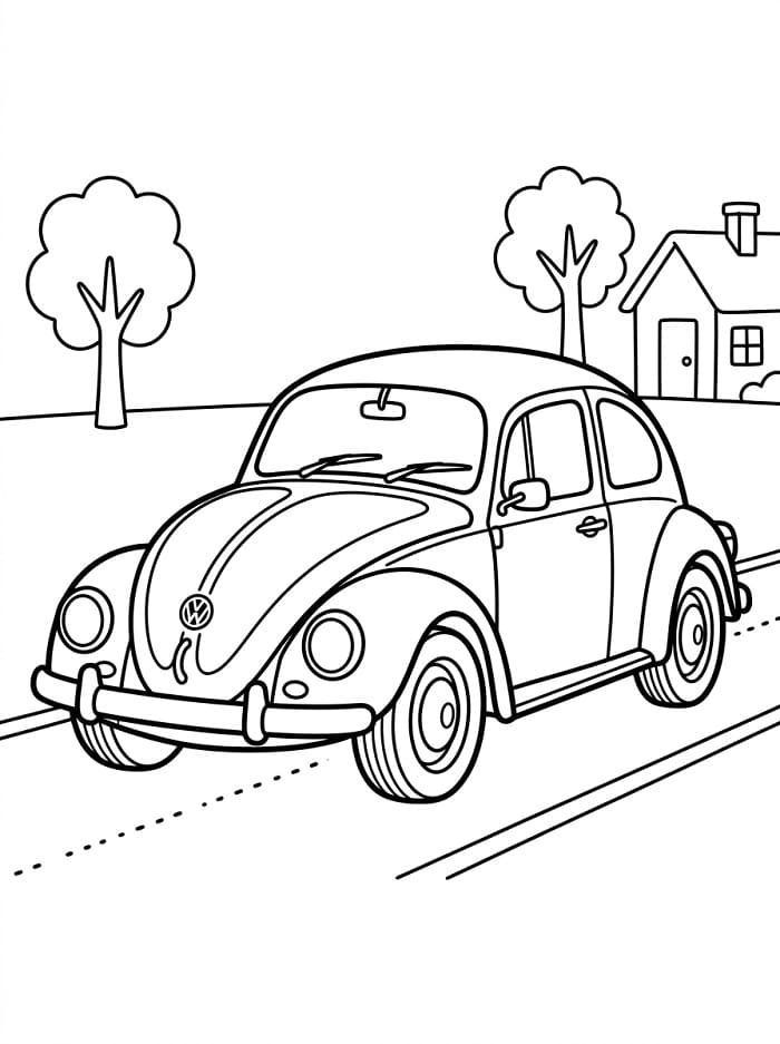 Yazdırılabilir Volkswagen Görsel Boyama Sayfası