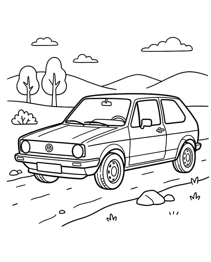 Yazdırılabilir Volkswagen Boyama Sayfası