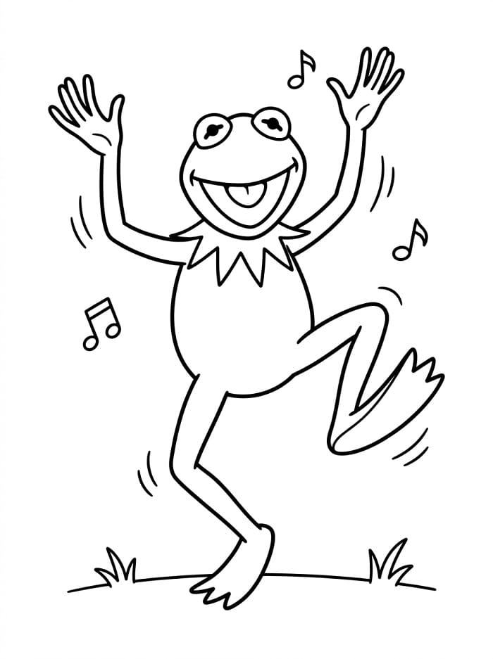 Basit Kurbağa Kermit Boyama Sayfası