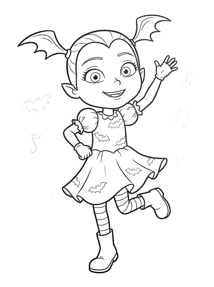 Basit Vampirina Boyama Sayfası