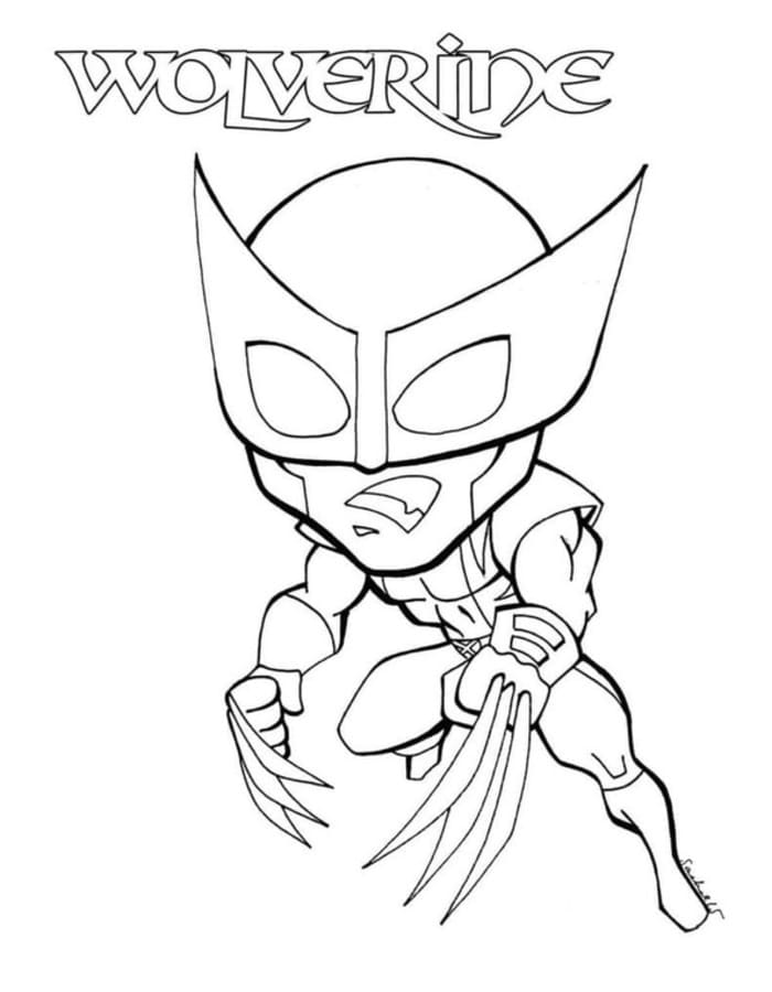 Chibi Wolverine Boyama Sayfası