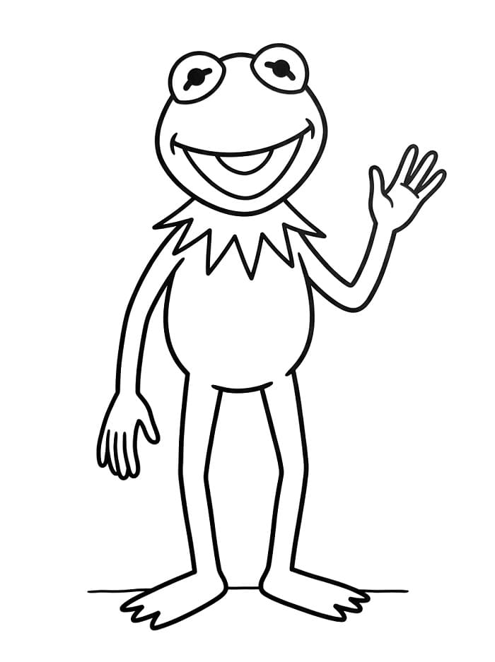 Dost canlısı Kurbağa Kermit Boyama Sayfası