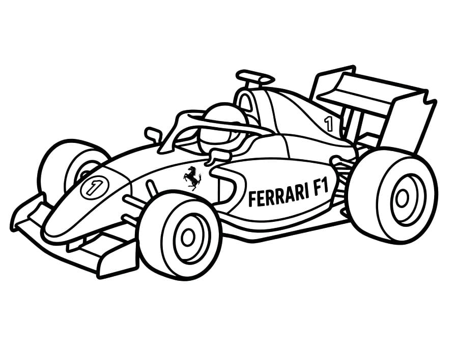 Formula 1 Araba Boyama Sayfası