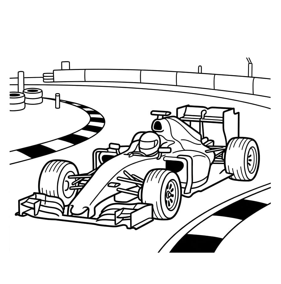 Havalı Formula 1 Boyama Sayfası