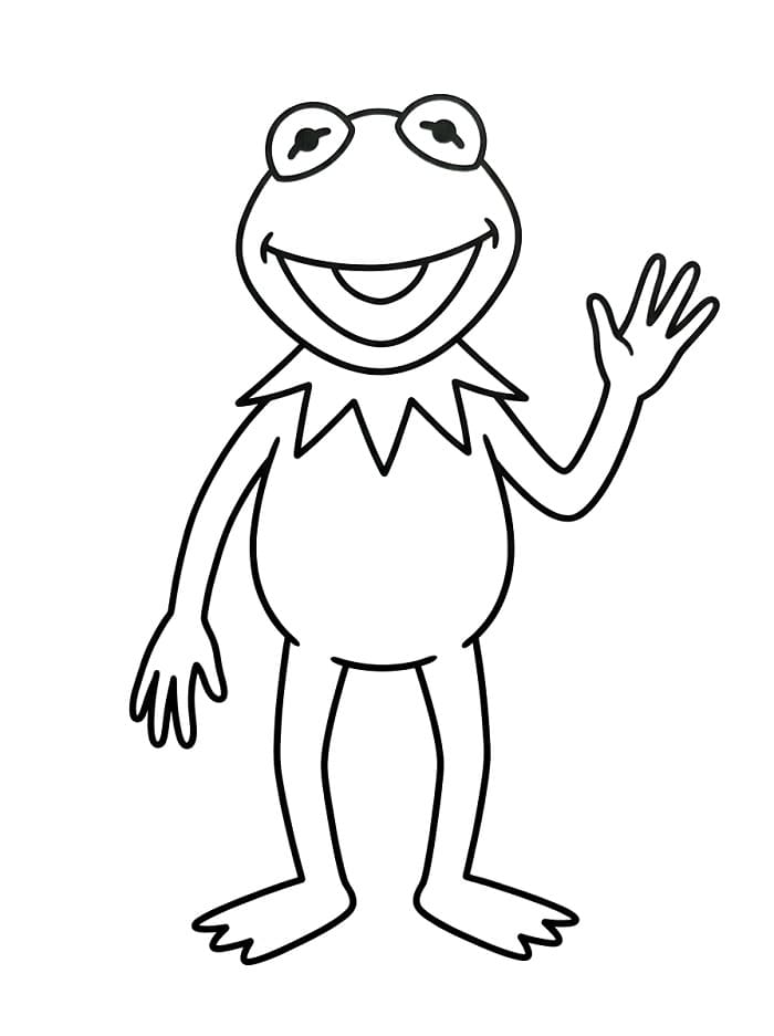 Kolay Kurbağa Kermit Boyama Sayfası