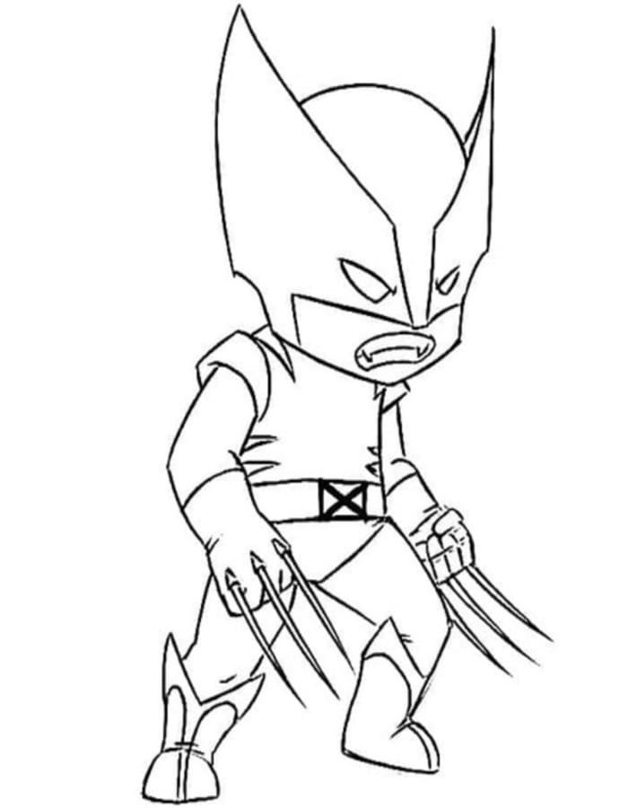 Küçük Çizgi Film Wolverine Boyama Sayfası