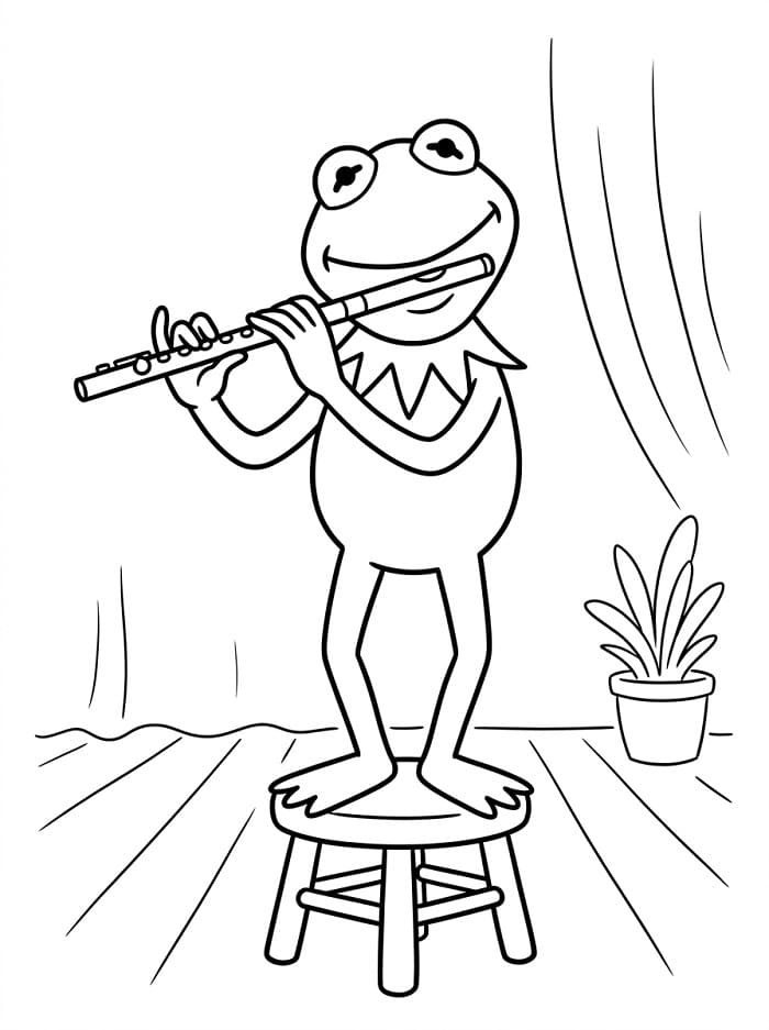 Kurbağa Kermit Bedava Boyama Sayfası
