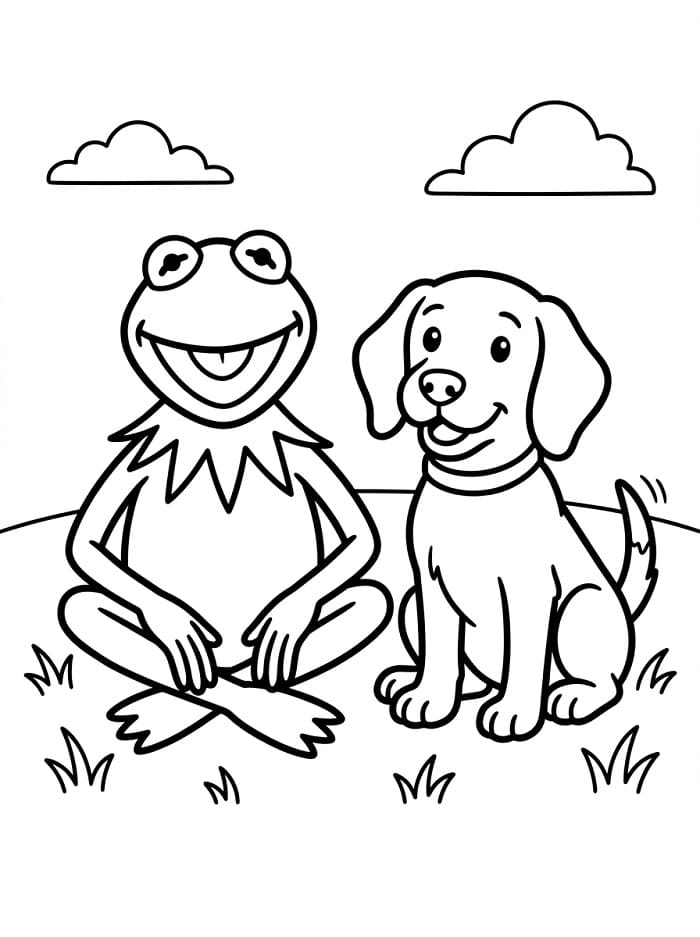 Kurbağa Kermit Yazdır Boyama Sayfası