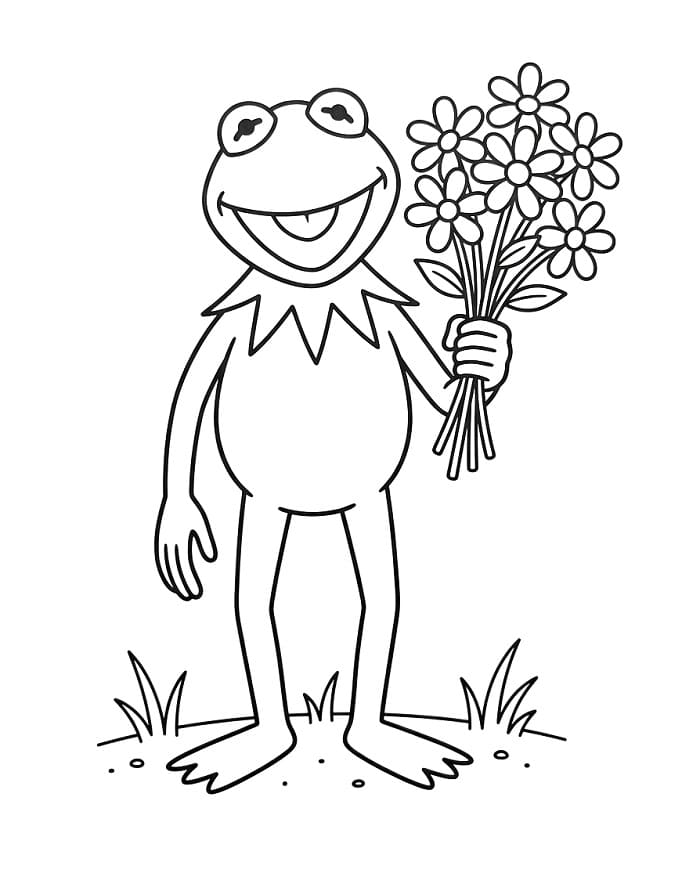 Kurbağa Kermit Boyama Sayfaları