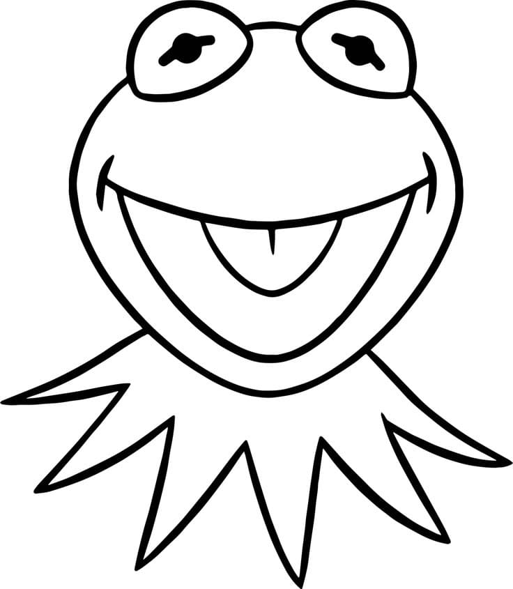 Kurbağa Kermit yüzü Boyama Sayfası