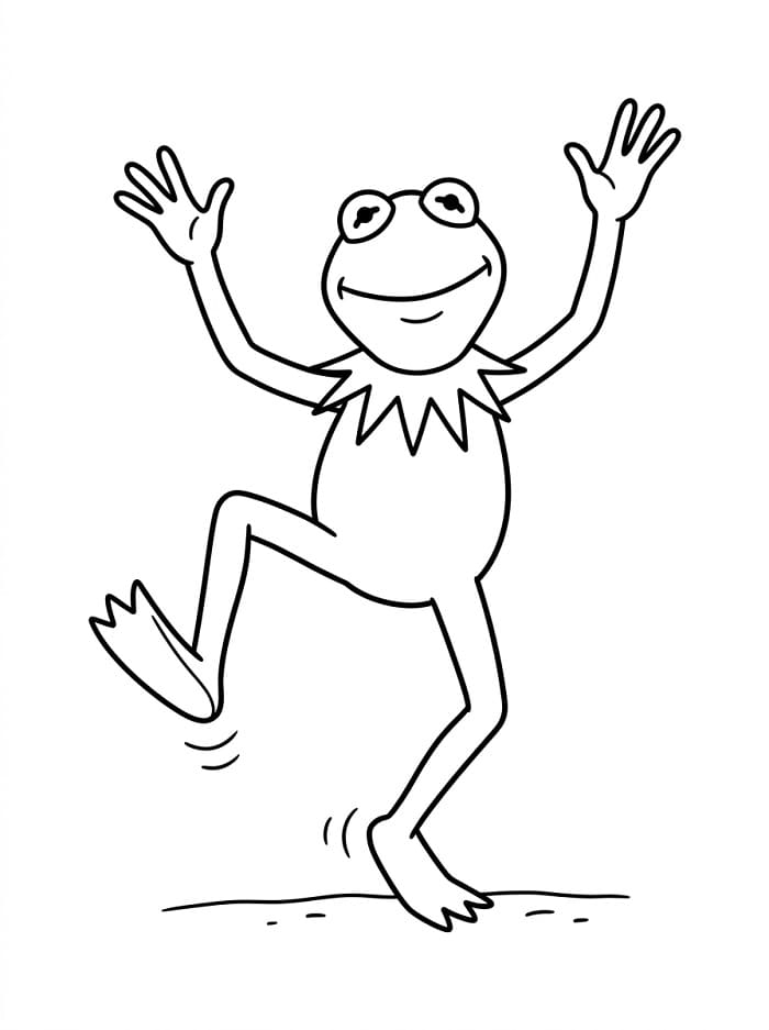 Mutlu Kurbağa Kermit Boyama Sayfası
