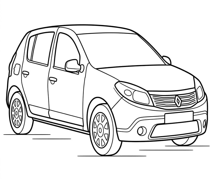 Renault Sandero Araba Boyama Sayfası