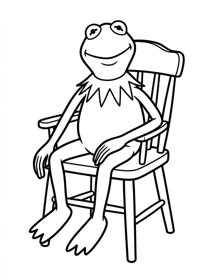 Ücretsiz Kurbağa Kermit Boyama Sayfası